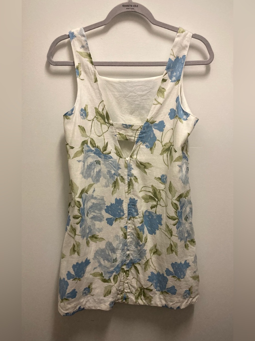 Laura Ashley Linen Blend Dress with Blue and Green Floral Print - Picture 2 of 6